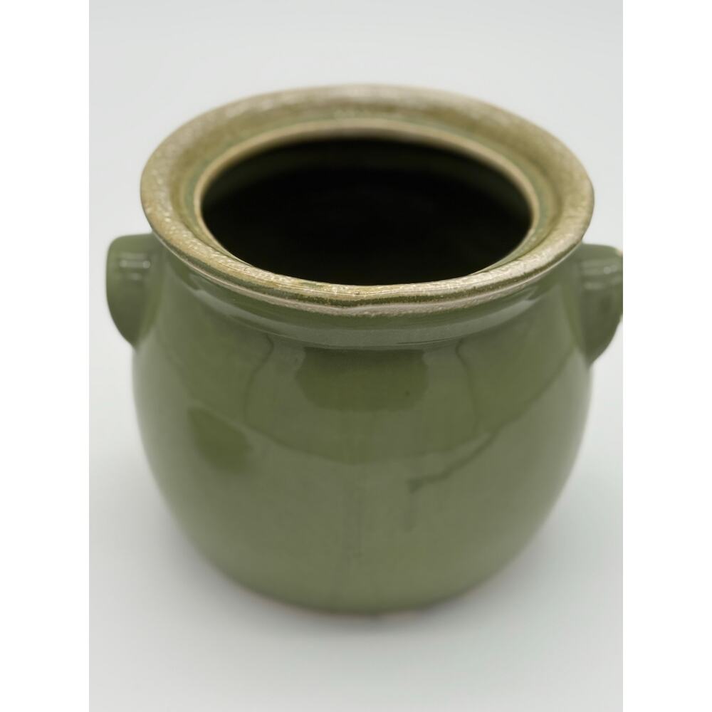 VTG Hull Pottery Avocado Green Drip Glaze Bean Pot Crock w/Lid Oven Proof USA - Picture 12 of 13